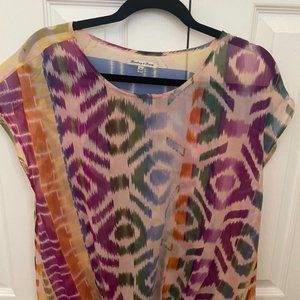 Broadway and Broome lightweight sheer colorful blouse - Size M - Never Worn